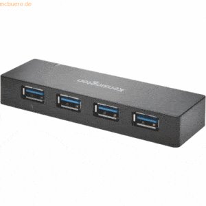 Kensington USB-Hub UH400C 3.0 4 Port Hub mit Ladefunktion schwarz