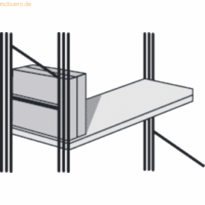 Kerkmann Seitensteg für Bibliotheks-Regal libra Tiefe 30cm lichtgrau