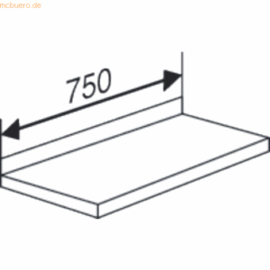 Kerkmann Fachboden mit Anschlagkante für Bibliotheks-Regal libra BxT 7