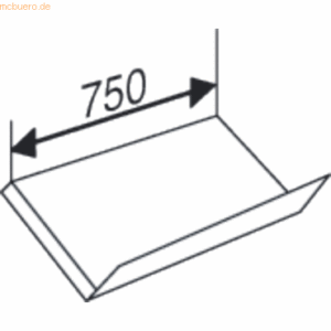 Kerkmann Schrägboden für Bibliotheks-Regal libra BxT 75x30cm lichtgrau