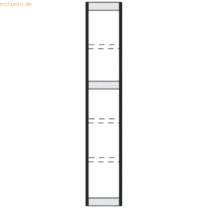 Kerkmann Büroregal Progress 2000 Endseite TxH 60x225cm schwarz/lichtgr