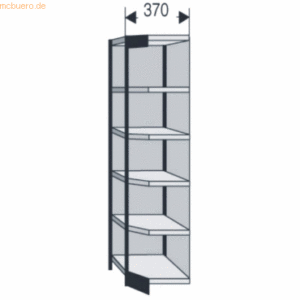 Kerkmann Büroregal Progress 2000 Ecke 87x50x225cm 6 Böden m. Rückwand