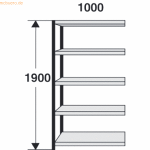 Kerkmann Magazin-Regal Stora 100 Regalfeld BxTxH 100x50x190cm schwarz/