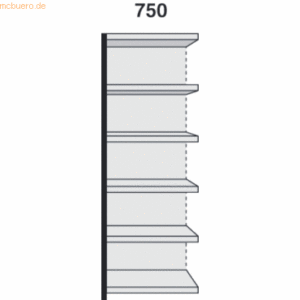 Kerkmann Magazin-Regal Stora 100 Regalfeld mit Rückwand BxTxH 75x40x22