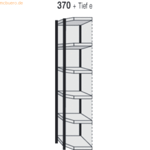 Kerkmann Magazin-Regal Stora 100 Eck-Regalfeld mit Rückwand 77x40x225c