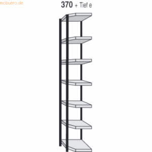 Kerkmann Magazin-Regal Stora 100 Eck-Regalfeld BxTxH 97x60x260cm schwa