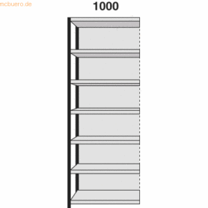 Kerkmann Regalfeld Stora 100 HxBxT 260x100x30cm 7 Böden mit Rückwand s