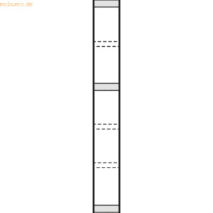 Kerkmann Endseite Stora 100 HxT 225x60cm für 6 Böden Rahmenfarbe silbe