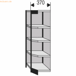 Kerkmann Büro-Regal Progress 2000 Eckfeld HxBxT 1900x670x/505x300mm 5