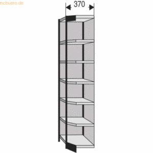 Kerkmann Büro-Regal Progress 2000 Eckfeld HxBxT 2600x670x/505x300mm 7