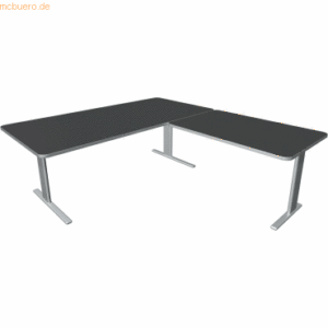 Kerkmann Schreibtisch Unic BxTxH200x100x75cm Anbautisch 120x80cm anthr