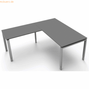 Kerkmann Schreibtisch Form5 160 160x80x68-82cm / Anbau 100x60cm grafit