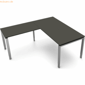 Kerkmann Schreibtisch Form5 160 160x80x68-82cm / Anbau 100x60cm anthra