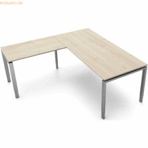 Kerkmann Schreibtisch Form5 180 180x80x68-82cm / Anbau 100x60cm ahorn