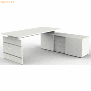 Kerkmann Komplettarbeitsplatz Form 4 mit Schreibtisch und Sideboard we