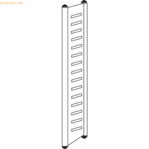 Kerkmann Design-Regal M2 Abschlussrahmen HxT 1800x500mm Böden alusilbe