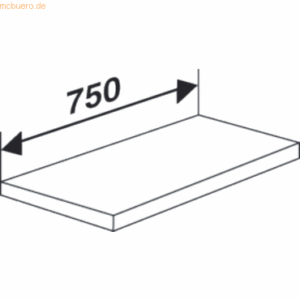 Kerkmann Fachboden für Büro-Regal Progress 2000 BxT 75x30cm lichtgrau