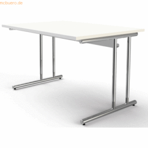 Kerkmann Schreibtisch Artline Holzdekor C-Fuß 120x80x68-82cm weiß