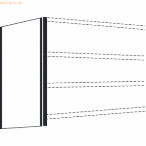 Kerkmann Seiten-Endwand für Büro-Regal Progress 500 TxH 40x260cm licht