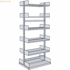 Kerkmann Bibliotheks-Regal Univers doppelt Grundfeld 100x25x225cm mit