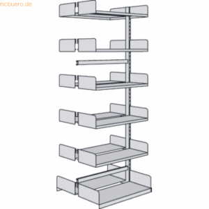 Kerkmann Bibliotheks-Regal Univers doppelt Anbaufeld 100x30x225cm mit