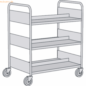 Kerkmann Bücherwagen 3 Etagen BxTxH 90x60x110cm