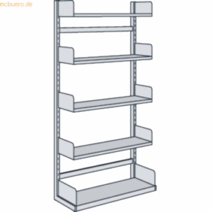 Kerkmann Bibliotheks-Regal Univers einseitig Grundfeld 75x25x200cm mit