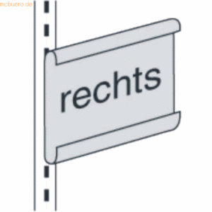 Kerkmann Gangschild rechts für Bibliotheks-Regal Univers lichtgrau