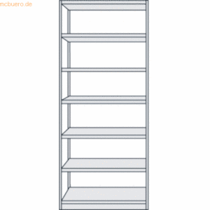 Kerkmann Büroregal Progress 500 Grundregal BxTxH 96x30x225cm 7 Böden l