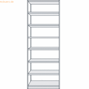 Kerkmann Büroregal Progress 500 Grundregal BxTxH 96x30x260cm 8 Böden l