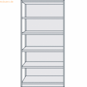 Kerkmann Büroregal Progress 500 Grundregal BxTxH 96x30x190cm 6 Böden m