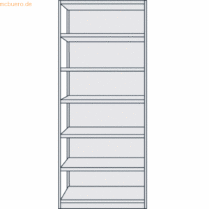 Kerkmann Büroregal Progress 500 Grundregal BxTxH 96x30x225cm 7 Böden m