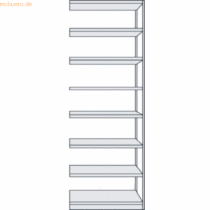 Kerkmann Büroregal Progress 500 Anbauregal BxTxH 96x30x260cm 8 Böden l