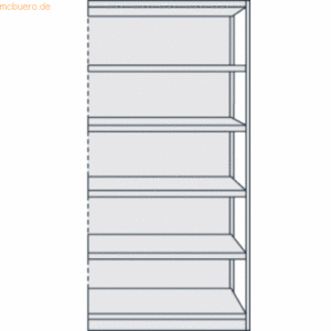 Kerkmann Büroregal Progress 500 Anbauregal BxTxH 96x30x190cm 6 Böden m