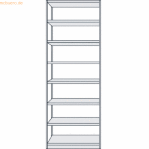 Kerkmann Büroregal Progress 500 Grundregal BxTxH 75x30x260cm 8 Böden l