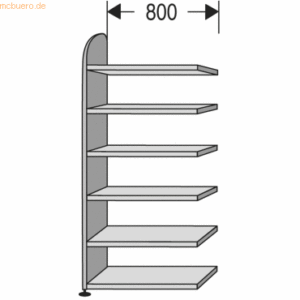 Kerkmann Regalfeld Büroregal Dante BXHxT 800x2250x325mm weiß 6 Böden