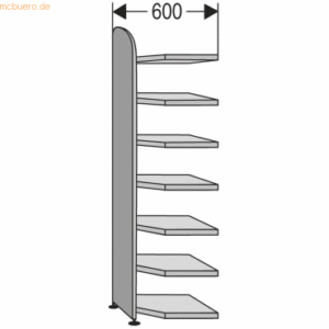 Kerkmann Regalfeld Büroregal Dante mit Rückwand BXHxT 600x2600x600mm w