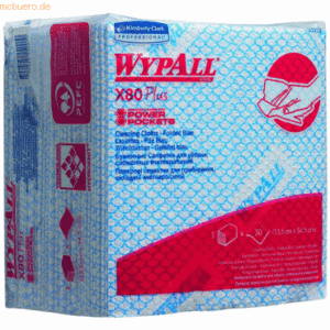 Wypall Wischtücher Wypall X80 plus 1-lagig 35x34cm 1/4-Falz blau