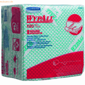 Wypall Wischtücher Wypall X80 plus 1-lagig 35x34cm 1/4-Falz grün