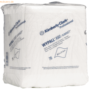 Wypall Wischtücher Wypall X60 1-lagig 31x32cm viertelgefaltet weiß