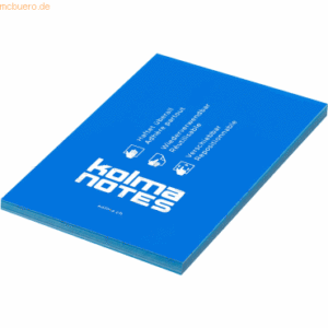 10 x Kolma Haftnotizen Notes A6 PP 100 Blatt blau