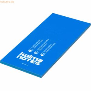 10 x Kolma Haftnotizen Notes 99x210mm PP 100 Blatt blau