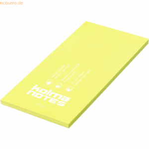 10 x Kolma Haftnotizen Notes 99x210mm PP 100 Blatt gelb