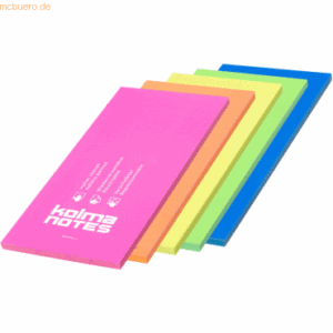 10 x Kolma Haftnotizen Notes 99x210mm PP 100 Blatt sortiert