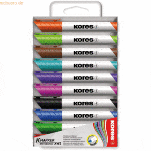 Kores Whiteboardmarker 3mm Rundspitze Set mit 10 Farben