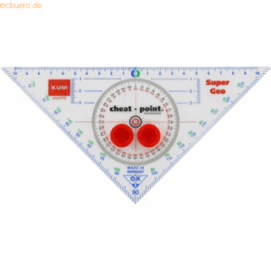 10 x Kum Geodreieck mit Vollwinkelmesser Super Geo 1