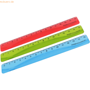 20 x Kum Lineal L1 Flexi Style flexibel 15 cm farbig sortiert