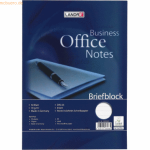 10 x Landre Briefblock Office A4 50 Blatt 70 g/qm liniert