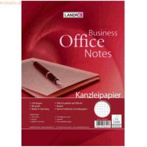 Landre Kanzleipapier Office A3/A4 80 g/qm kariert ohne Rand VE=250 Bog