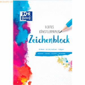 10 x Oxford Zeichenblock A3 blanko 120g/qm 20 Blatt